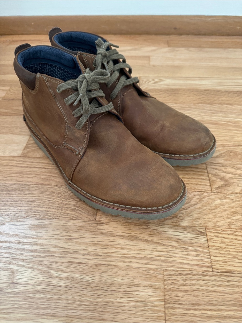✅ CLARKS Original Genuine Leather Lace Up Chukka Boots -Brown